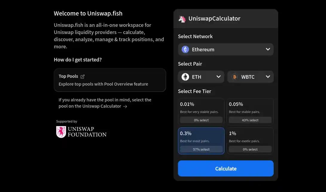 Uniswap V3 Fee Calculator